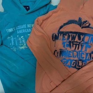 LOT OF 2 Graphic Hoodie Sweatshirts American Eagle